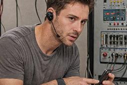 Technician testing phone line
